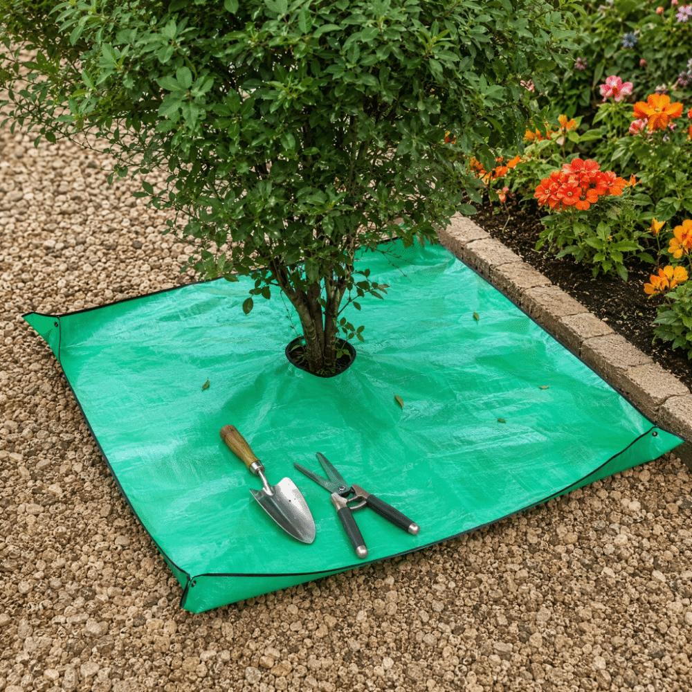 1m 3.28ft Fallen Leaves Collection Four Corner Buttons Shrub Base Mulch Mat Outdoor Use