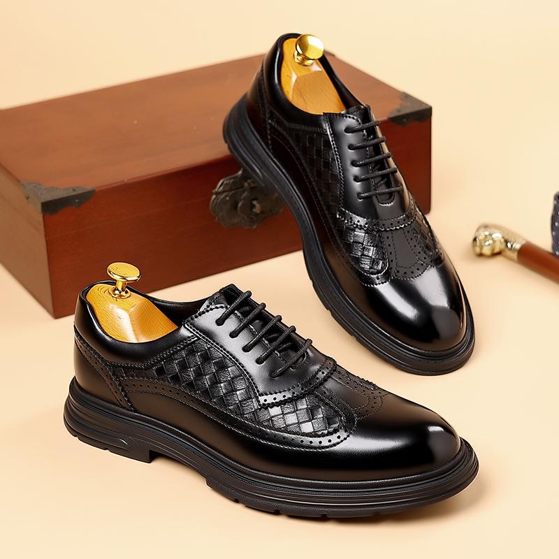 Fashion Leather Shoes For Man Genuine Leather Casual Shoes Fashion Business Oxford Shoes High Quality Designer Work Shoes