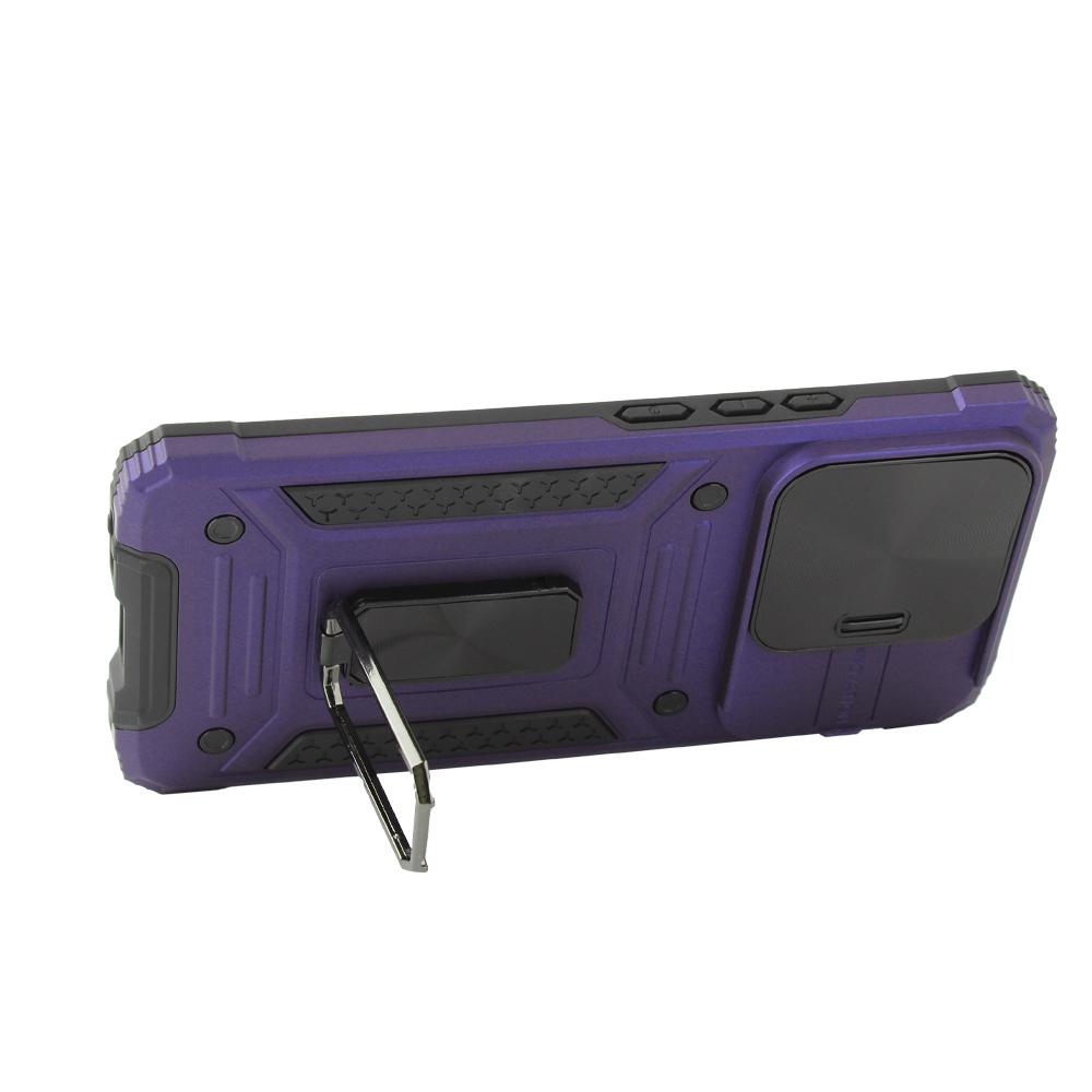 Armored Case for Xiaomi Redmi Note 13 Pro 5G, CamShield Slide, Purple + 9H Tempered Glass