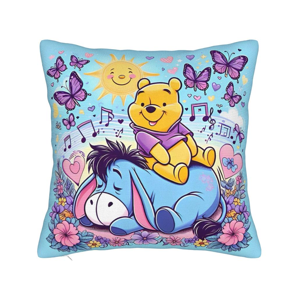 Lovely Cartoon Pillowcase Polyester Cushion Cover Gift Winnie The Pooh Pillow Case Cover Car Square 18'