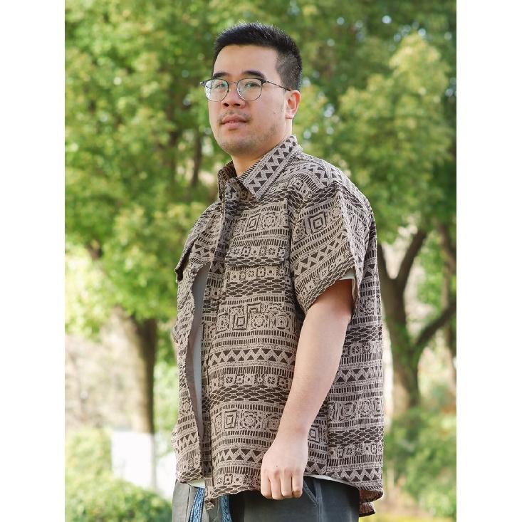 Retro Shirt Men'S Summer Outfit Hong Kong Style Student Loose And Niche Design Fun New Men'S Top For Outdoor Wear 2024