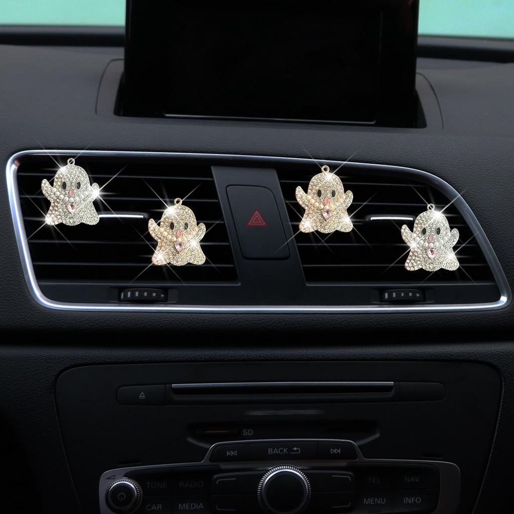 Silver Metal Gold Ghost Car Air Freshener Clip Decorative Aromatherapy Holder
