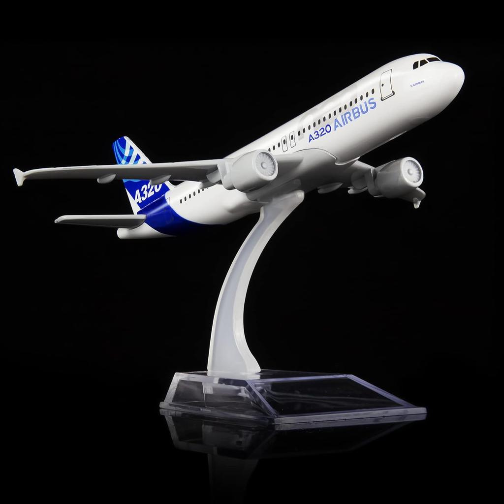 1/400 16cm Toy Airplane Model Prototype A320 Diecast Metal Airplane Model Kits with Stand for Collections and Displays or Boys Gift