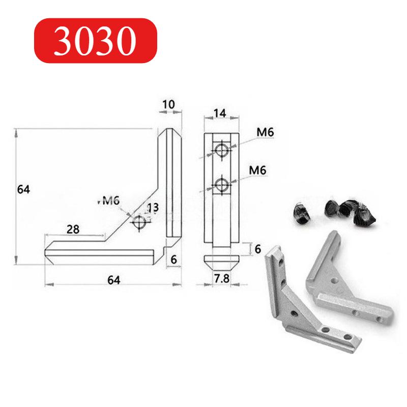 2020 3030 4040Panel installation board angle slot fixing hardware door frame corner code profile universal angle slot connector