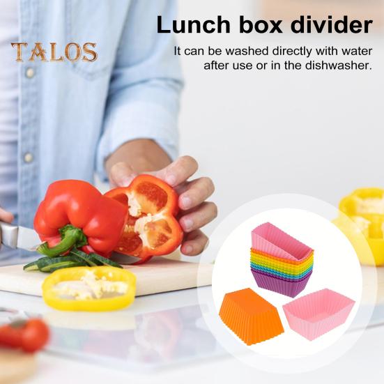 40 Pcs Lunch Box Dividers Set Reusable Silicone Cupcake Liners Baking Muffin Cups Heat Resistant Divider Cups for Lunchbox Bento Box