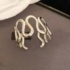 S/Round Shape Irregular Wide Bracelet Wave Opening Retro Hand Ring Zinc Zinc Alloy Wide Opening Bangle  Gift