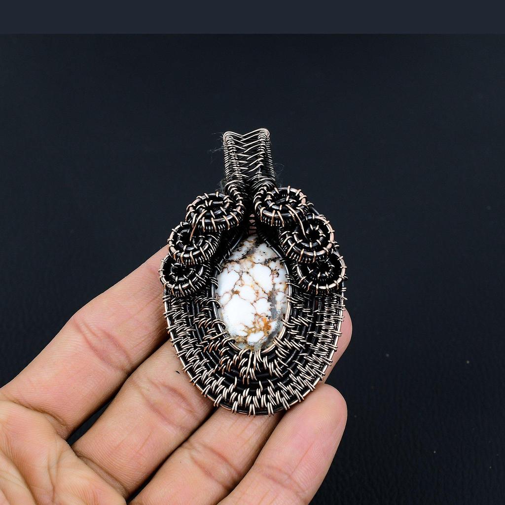Wild Horse Pendant Gemstone Jewelry, 999 Copper Wire Wrapped Handmade Pendant, Latest Design Jewelry