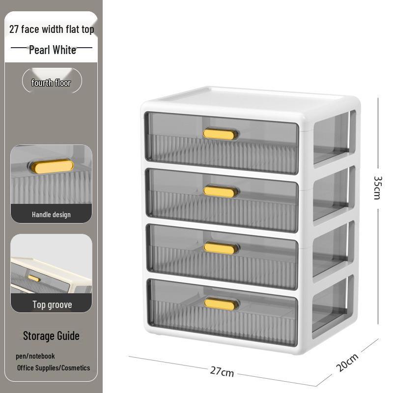 Multi-layer Desktop Organizer: Drawer-Type Storage Box for Office Supplies, Stationery, and Cosmetics