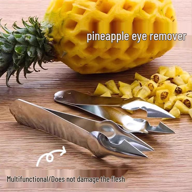 Stainless Steel Pineapple & Sugarcane Peeler: Fruit Eye Remover & Cutter Tool