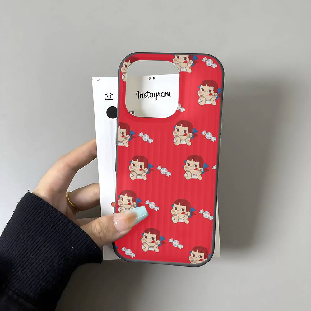 Fujiya Milky Peko Chan For IPhone 16 15 14 13 12 11 17 Pro Max Plus Wave Corrugated Phone Case Anti Drop Cover