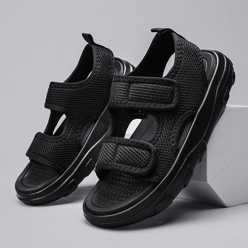 

Fashionable Ankle Strap Girls Beach Shoes with Soft Soles and Cool Designs 30 чёрный