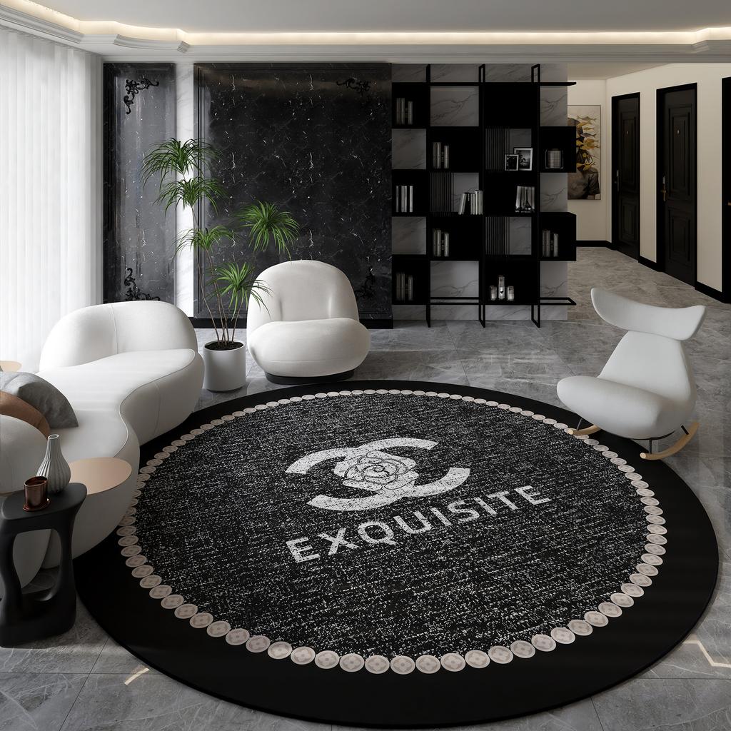 Nordic Style Living Room Decoration Round Carpet Light Luxury Rugs for Bedroom Thicken Plush Floor Mat Fluffy Soft Cloakroom Rug