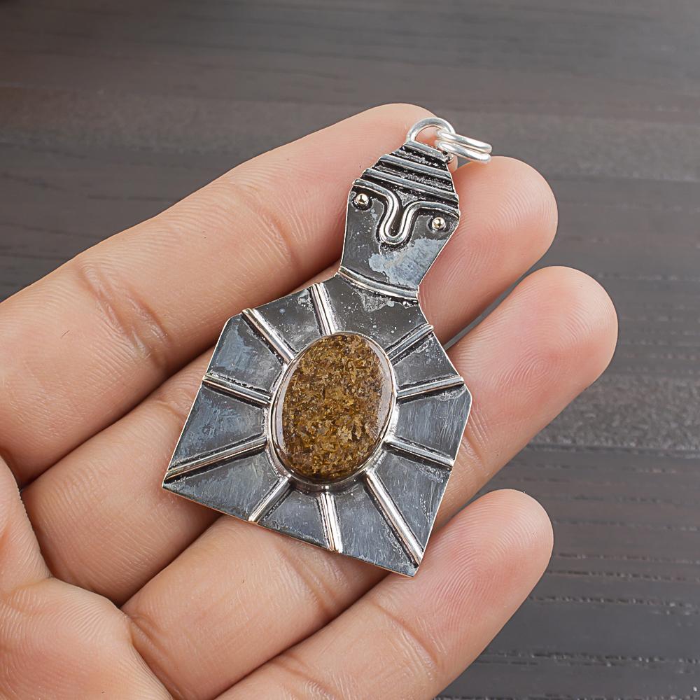 Natural Bronzite Gemstone 925 Sterling Silver Jewelry Designer Pendant 2.18  AJP-1929