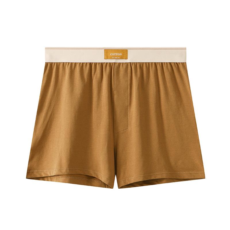 Men's Pure Cotton Boxer Briefs - Comfortable, Breathable, Skin-Friendly Solid Colors, Trendy Home Pajama Pants