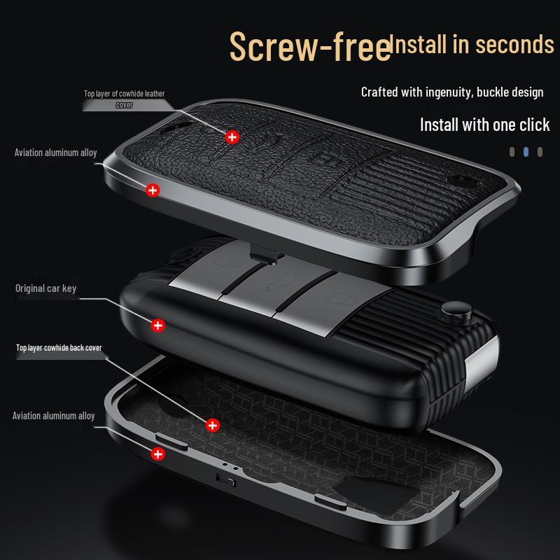 Roewe RX Series Car Key Case for RX5, RX5 Plus, I5, I6 Plus, Cleverway, and RX3