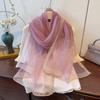 Spring and Summer Fashion and Versatile, Solid Color Ethnic Style Bag, Veil Scarf, Scarf, Women's Wavy Pattern, Artificial Drill Ironing, Silk Scarf