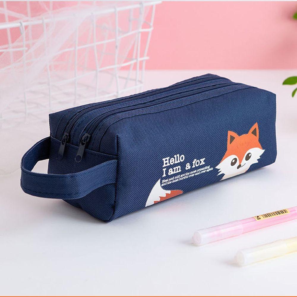 New Large Capacity Pen Bag Double-layer Multifunctional Pencil Case Cartoon Portable Pen Case Kid Stationery