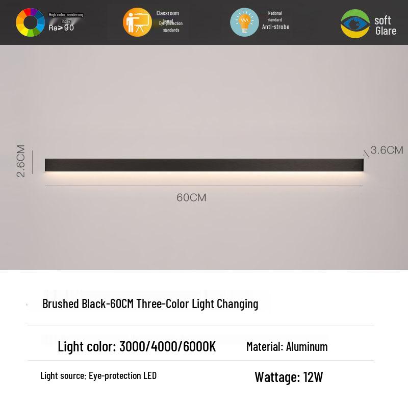 Minimalist Modern Strip Wall Light for Bedroom, Living Room, or Sofa Area