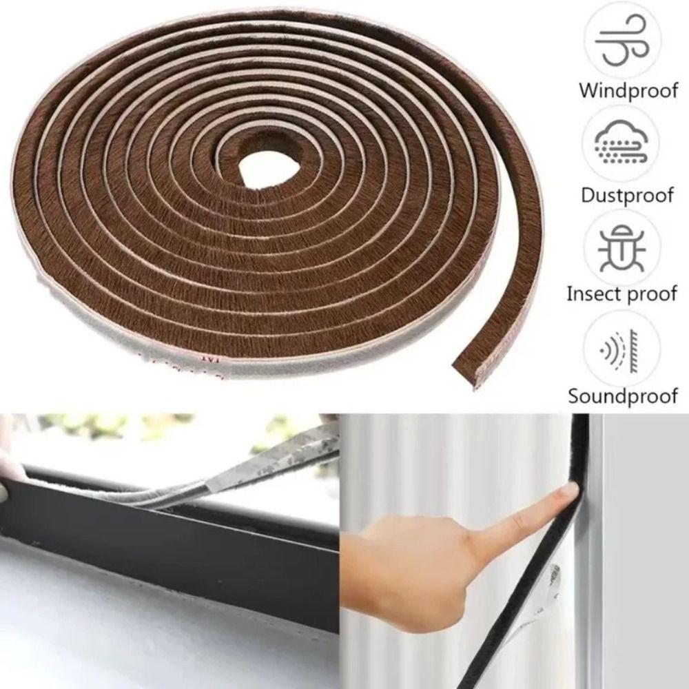 Weather Stripping Window Weather Stripping Self Adhesive Soft Wool Strip Dust Sealing Strip  Window