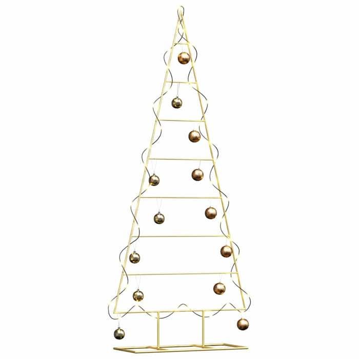 VidaXL Arbre de Noël en métal Doré 150 cm Acier peint par poudre, Arbre de Noël moderne pour salon, déco en acier 42019166