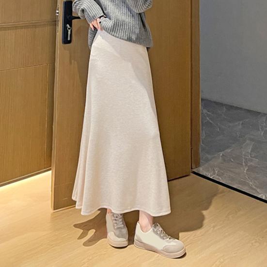 Maxi Skirt High Waist Solid Color Breathable Comfortable Large Hem Design Long Skirt Fashion Accessories