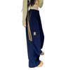 Women's Navy Three-Stripe Wide-Leg Track Pants - Spring/Autumn Casual Loose Fit