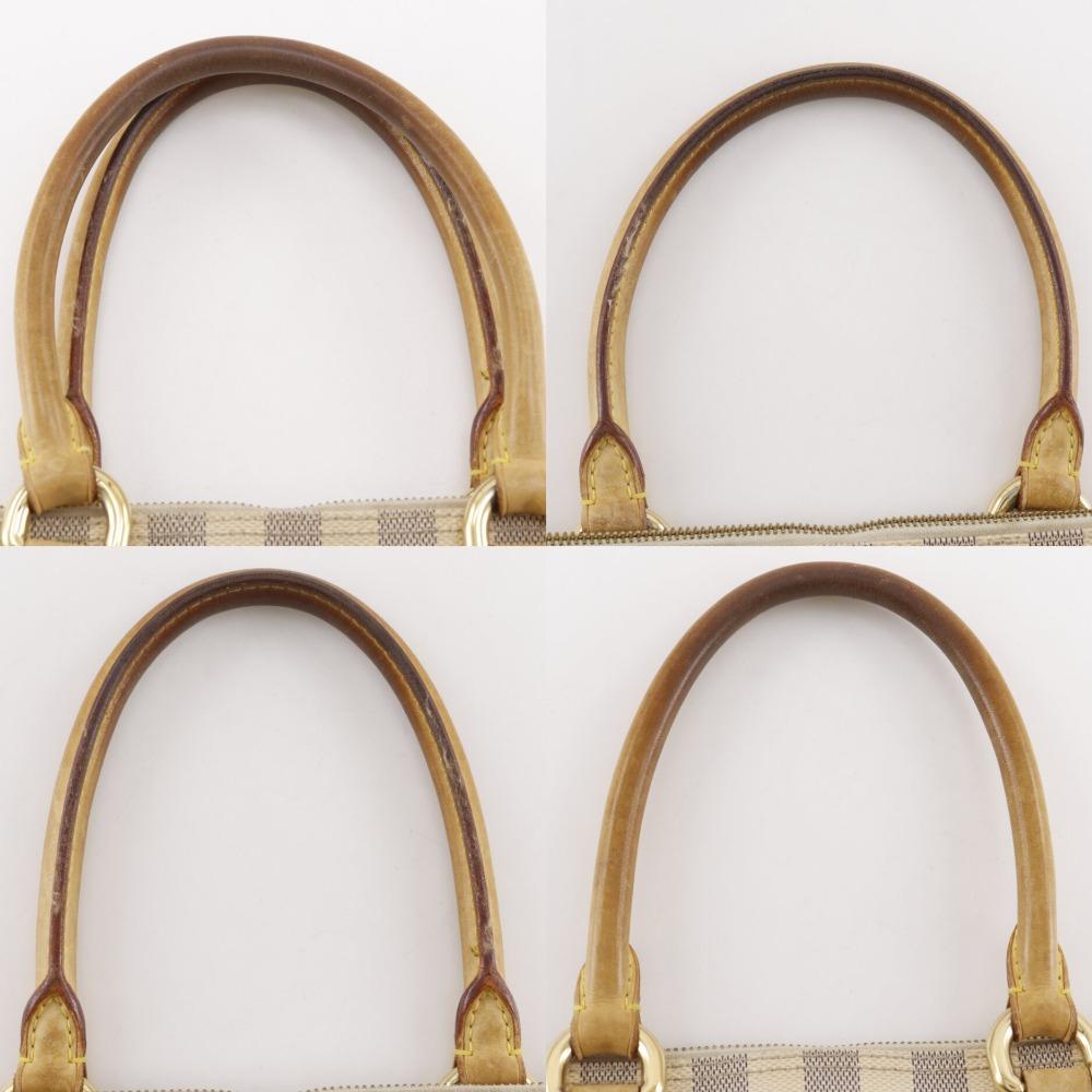 LOUIS VUITTON Saleya PM Handbag N51186 White Damier Azur Canvas Women Used