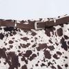 2025 Spring Slim High-Waisted Belted Animal Print Midi Skirt for Women - Sexy & Sophisticated