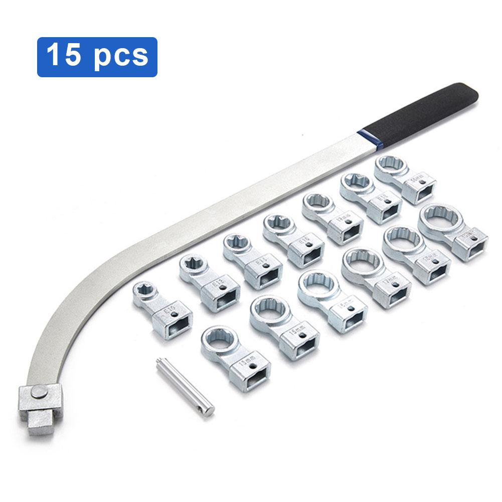 15PCS Serpentine Belt Tension Pulley Wrench Set Screw Removal Tool Belt Tension Tensioning Adjuster Lever Tool for Most Vehicles