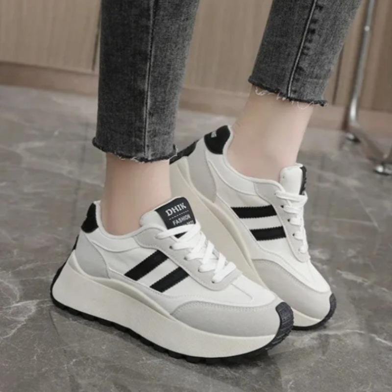 Luxury Designer Shoes for Women Fashion Platform Sneakers Women's Shoes 2026 Summer Casual Patchwork Leather Vulcanised Shoes