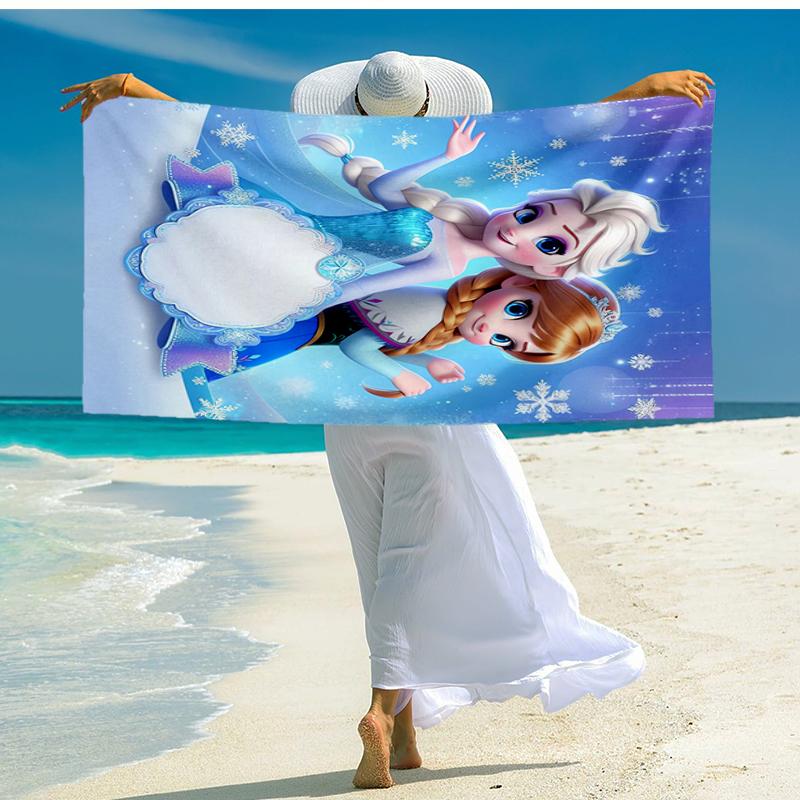 Ultra-Soft Beach Towel with Elsa Theme,Ideal for Pool - Camping, Diving - Perfect Travel Essential, Vibrant Beach Towel.