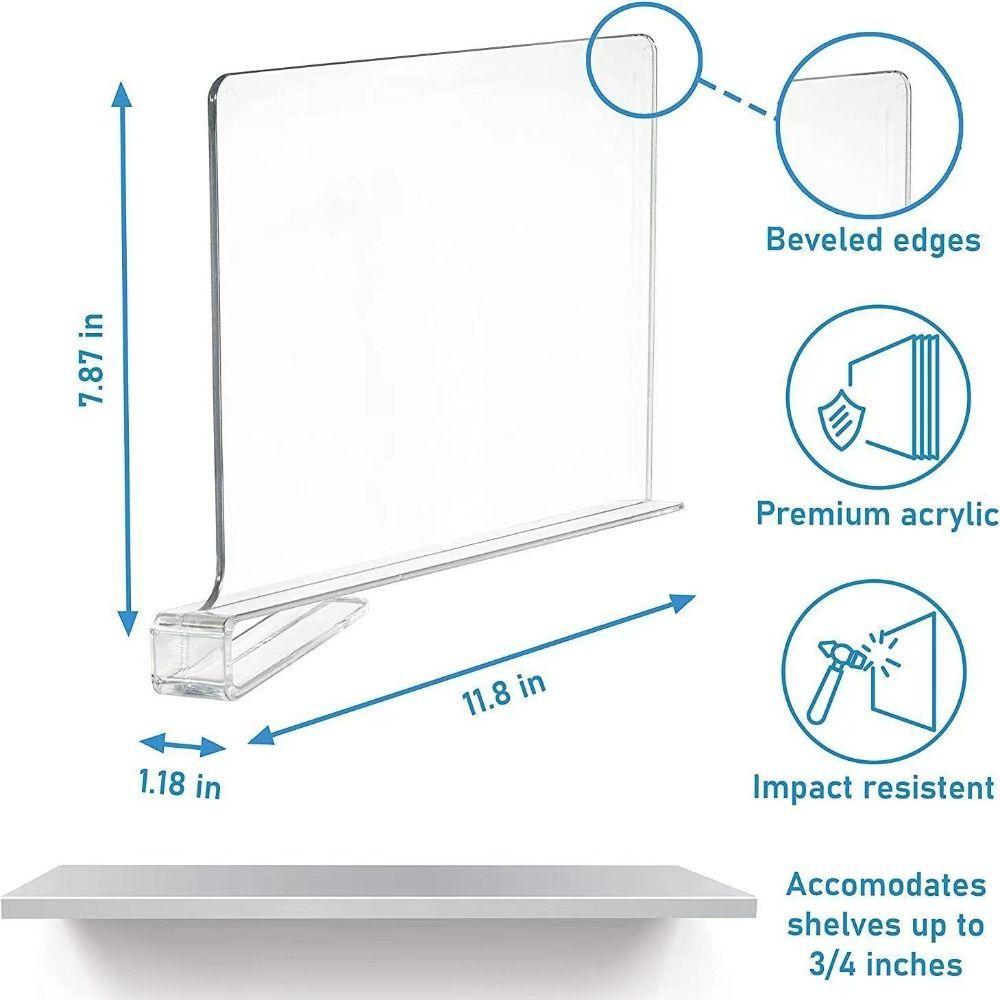 Closet Purse Organize Shelf Dividers Acrylic Shelf Separators In Closet  for Closet Organization
