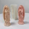 1PC 3D Virgin Mary Candle Silicone Mold DIY Western Portrait Crafts Plaster Resin Cement Mould Handmade Soap Making Home Art