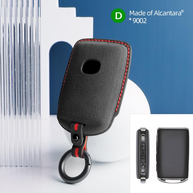 Car Key Case for Mazda 3 6 CX30 CX50 CX60 CX5 CX8 CX9 MX30 Cover Shell Suede Alcantara Keychain 4 Buttons Protector Accessories
