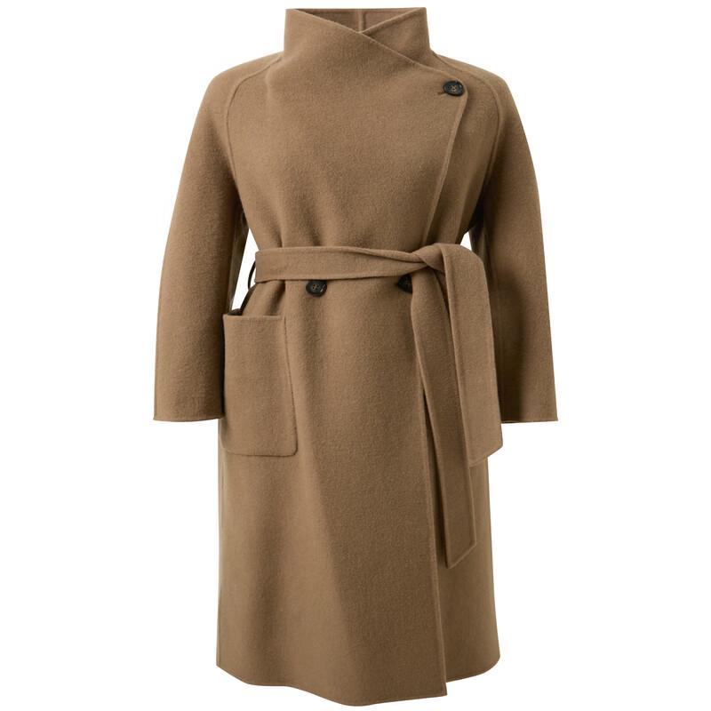 Sancai 2025 Winter Wool Silk Blend Double-Faced Loose Coat