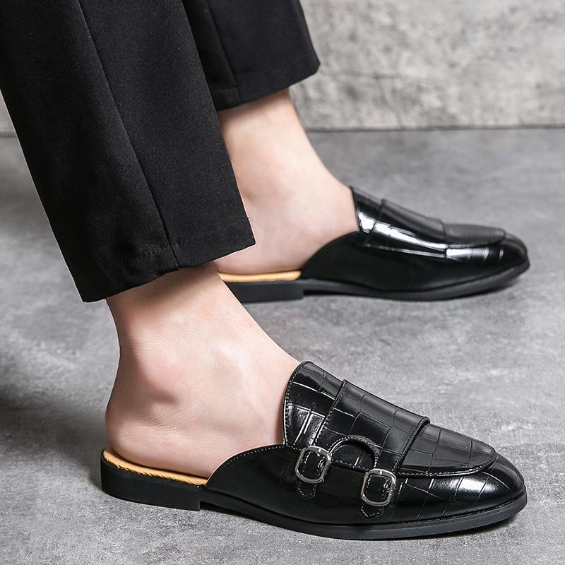 Pánské zelenobílé poloviční pantofle boty na řízení s řemínkem mnicha pánské ležérní mulky mokasíny prodyšné mokasíny zapatos hombre