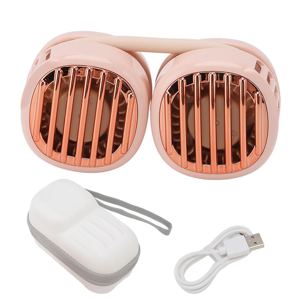 USB-Ladegerät Nackenventilator Doppelventilator Freihändig Super Luftstrom Leicht Faltbar Tragbarer Nackenventilator für
