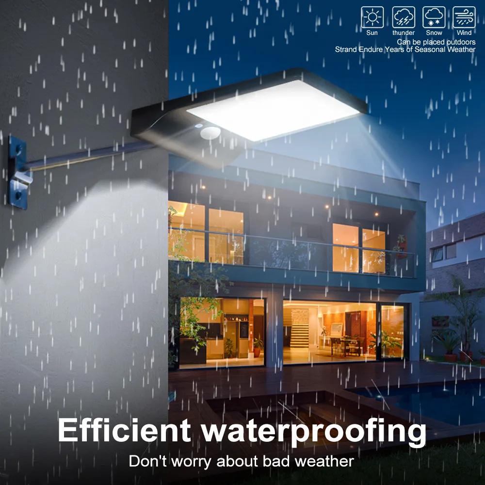 COB IP65 2000mAh Solar Street Light Garden Lighting Human Body Sensor Light Outdoor Street Decorative Light Easy Install Lamp