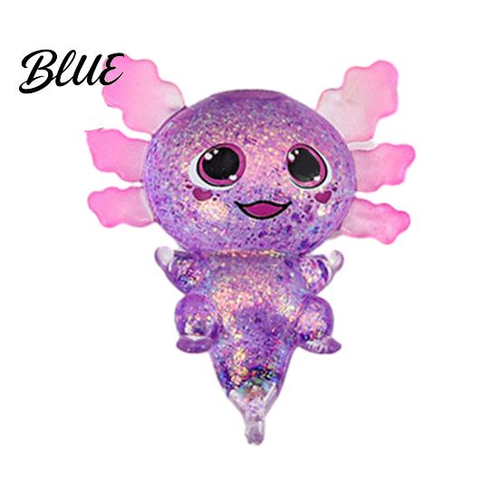 Slow Rising Stress Toy Glittery Salamander Squeeze Soft Rebound Glitter Texture Relief Fidget with Transparent Cute Decompression Gift
