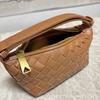 Cross-border cowhide hand-woven mini zipper bento bag niche portable lunch box bag versatile single shoulder underarm women's bag