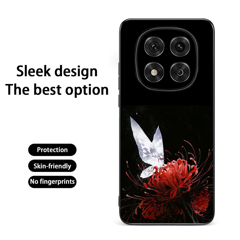 Art Red spider lilys japan design Phone Case For Redmi Note 14 13 12 11 Pro Plus S 5G 14C A3 Soft Black Phone Cover