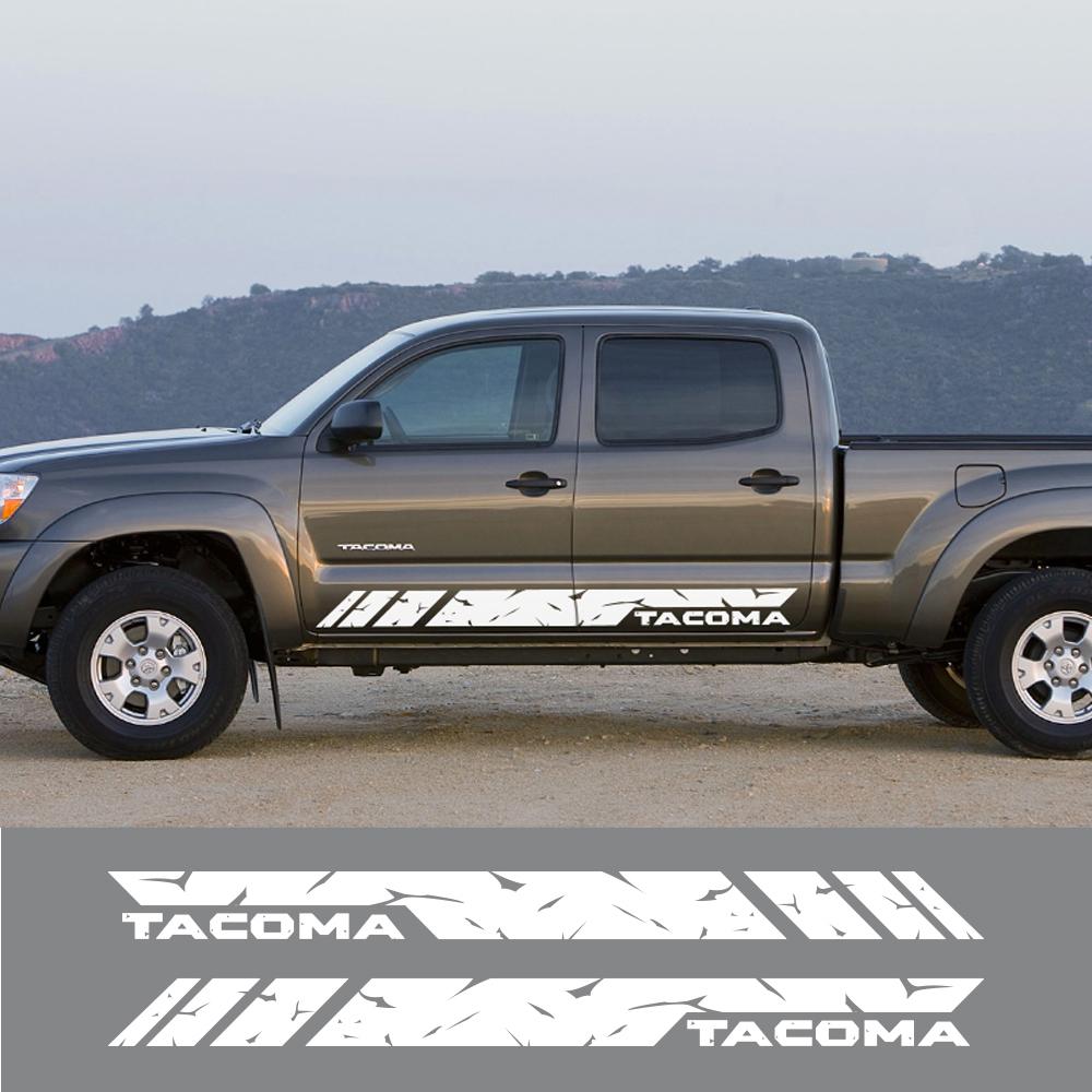 Nálepky s pruhmi na bočnej sukni na dverách auta pre Toyota Tacoma Pickup Grafický vinylový dekor Obtisky Custom Cover Auto Exteriér