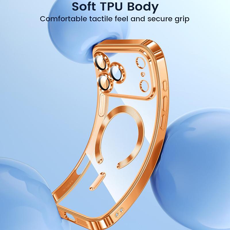 MagSafe Magnetic Plating Case for iPhone 17 Pro Max Case Luxury Electroplated Camera Lens Protector Case for iPhone 17Air Cover