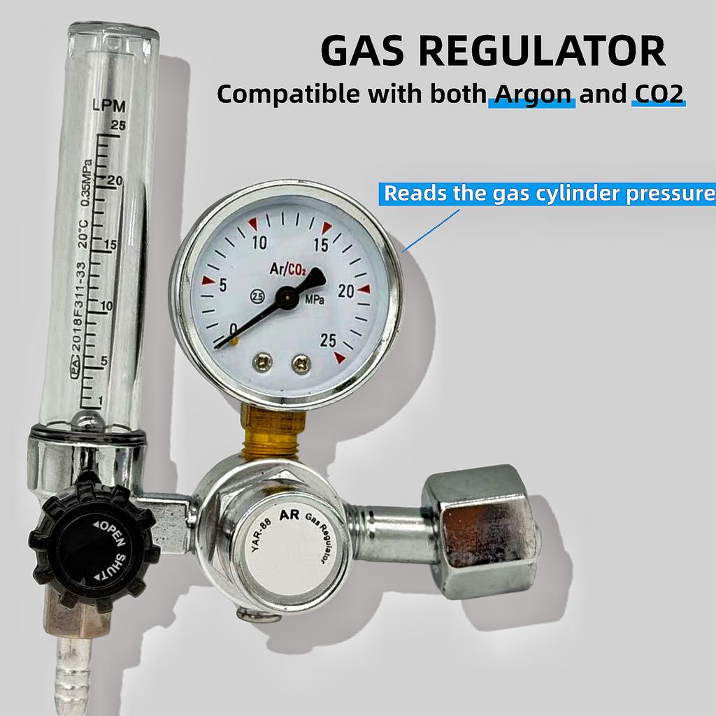 CO2 Flow Meter Mig Tig 0-25 MPa, Standard Flow Meter, Welding Device, Argon Pressure Reducer