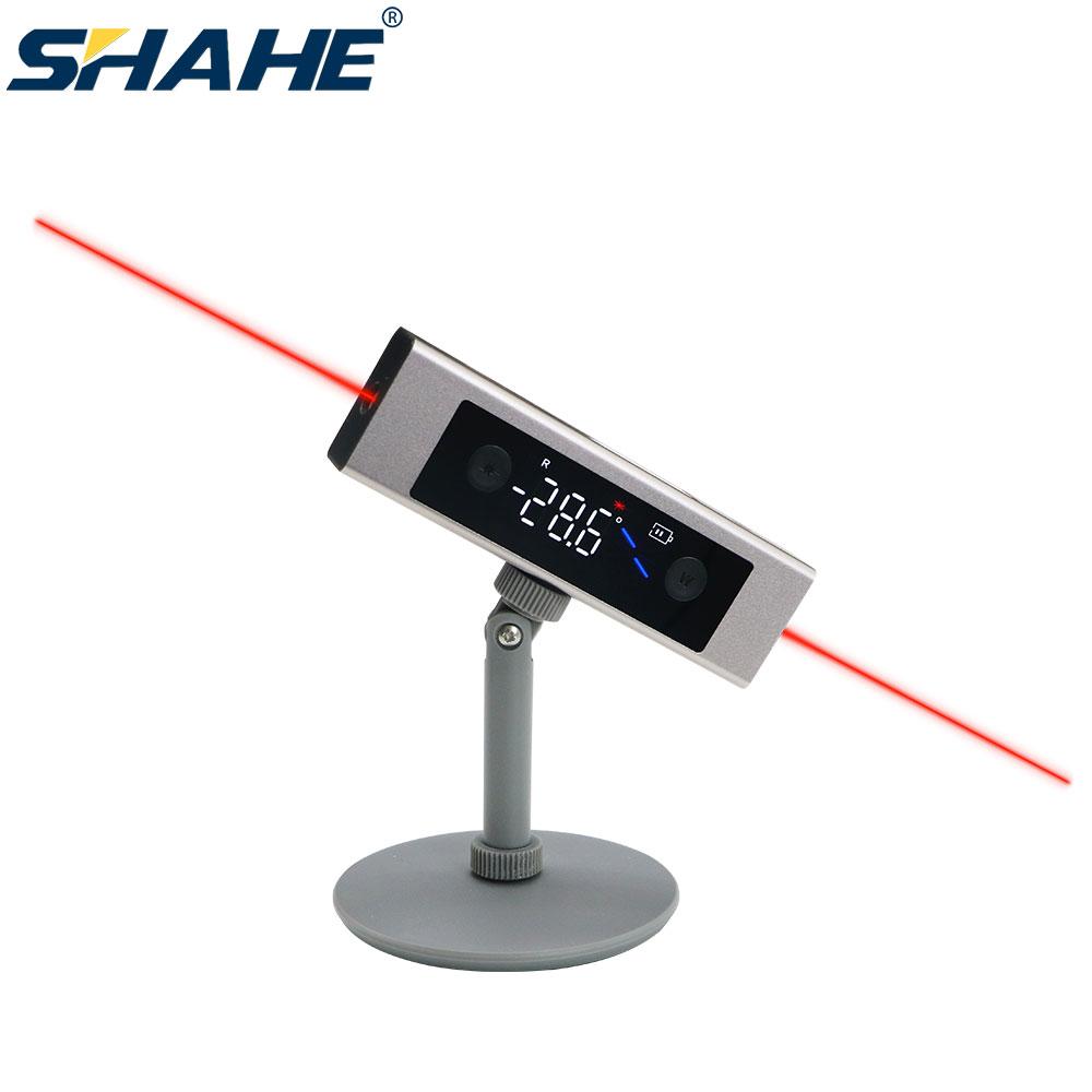 SHAHE Double Laser Angle Ruler Protractor Digital Inclinometer ,Dual-Screen Angle Finder with Bi-directional Red Light Marking 5342S Double laser ( Straight+Cross )
