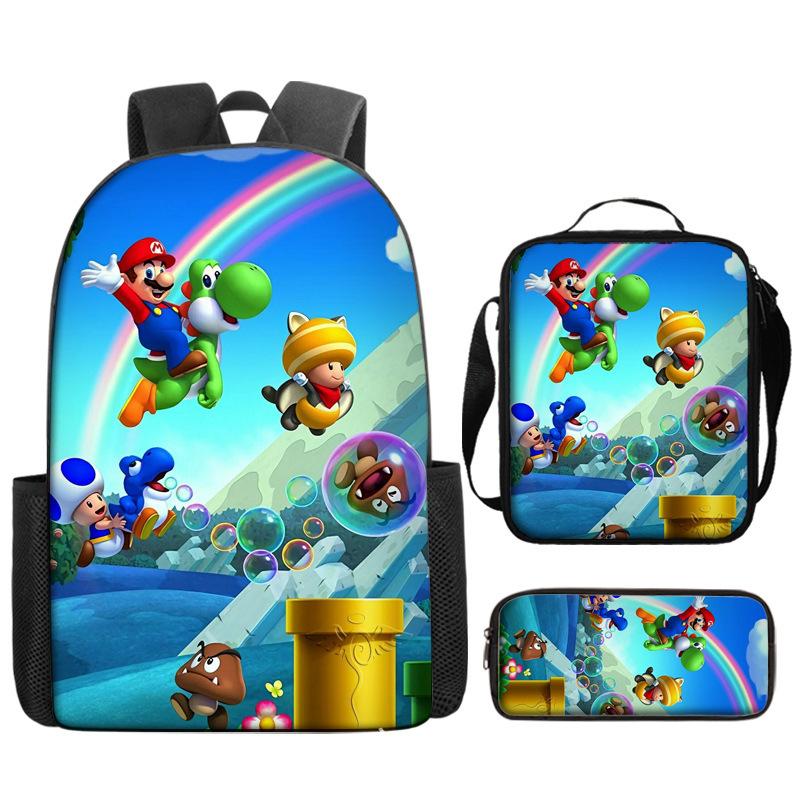 Super Elementary School Bag Cartoon Anime Backpack Mario Backpack Super Satchel