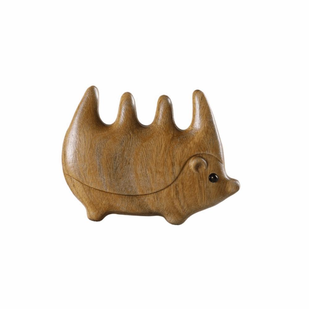 Anti Static Mini Wood Massage Comb Green Sandalwood Hair Brush Wooden Hair Comb  Makeup Tool Hedgehog