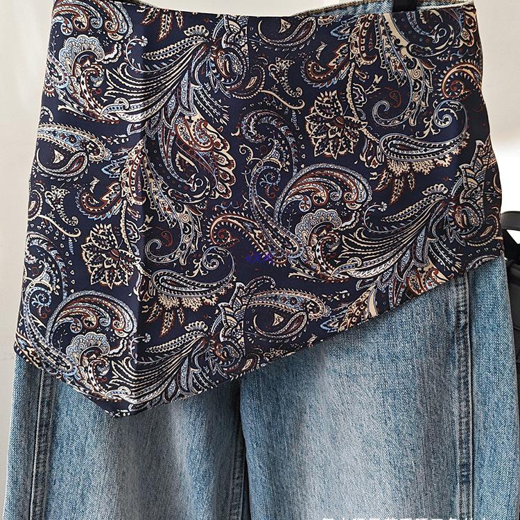 Retro Paisley Silk Scarf: Women's Spring/Summer Versatile Scarf & Waist Accessory