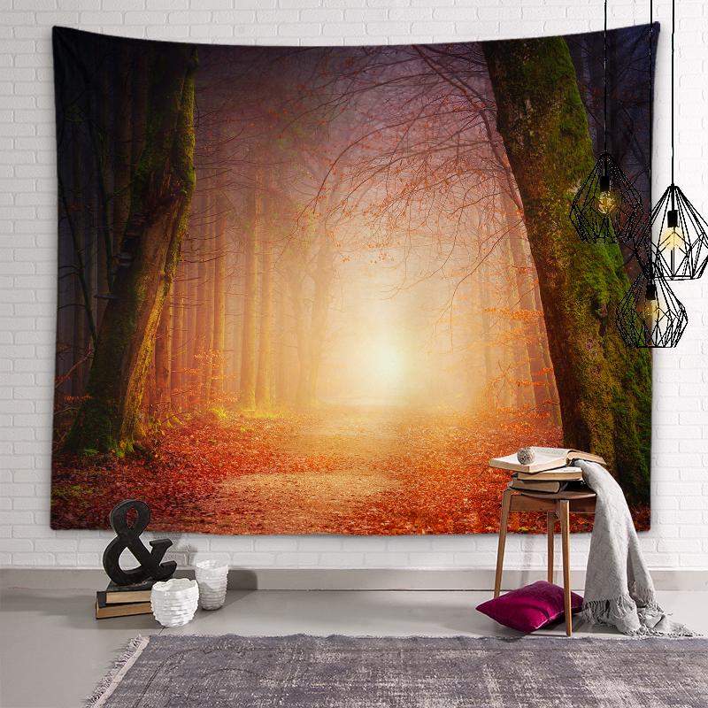 Sunny Forest Scenery Tapestry Natural Scenery Wall Art Tapestry Dormitory Room Aesthetic Decoration Living Room Home Decoration