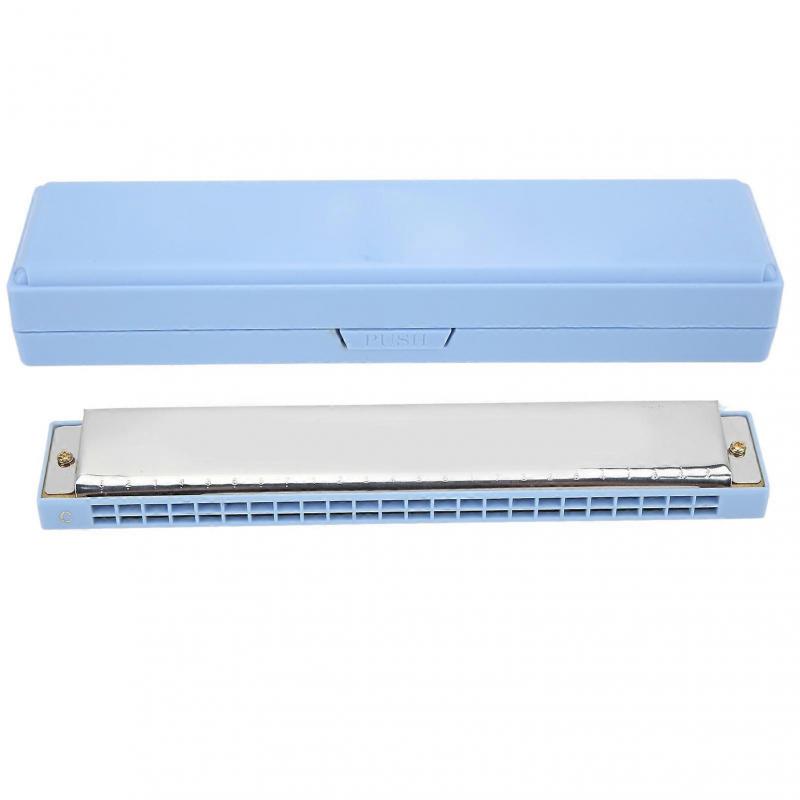 Harmonica 24 Holes Key of C Mouth Organ Tremolo Instrument Toy for Beginner Kid Adult